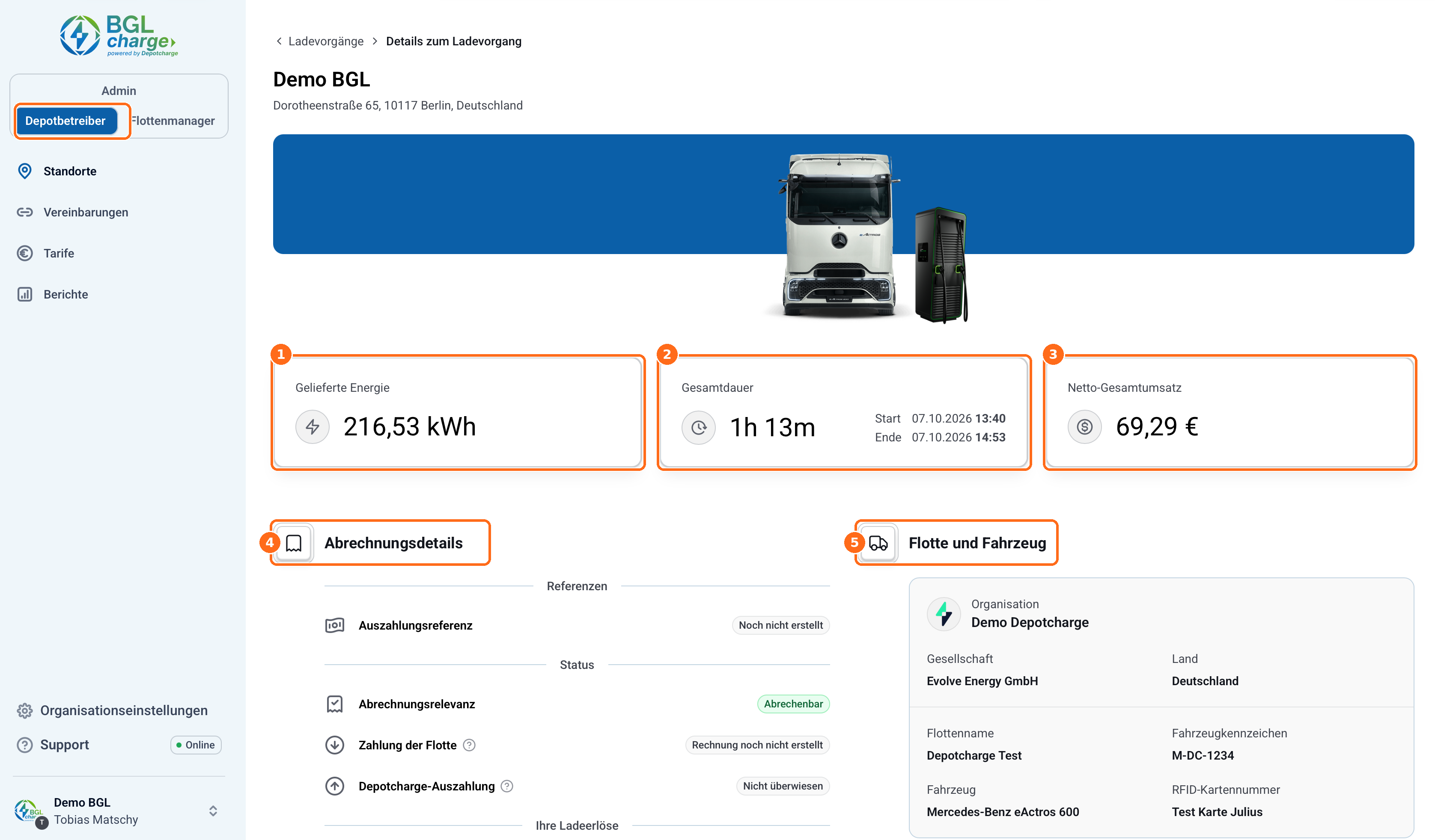 Screenshot: Ladevorgang Details