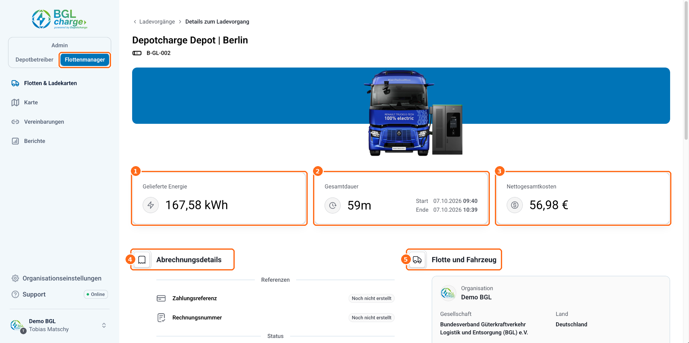 Screenshot: Ladevorgang Details